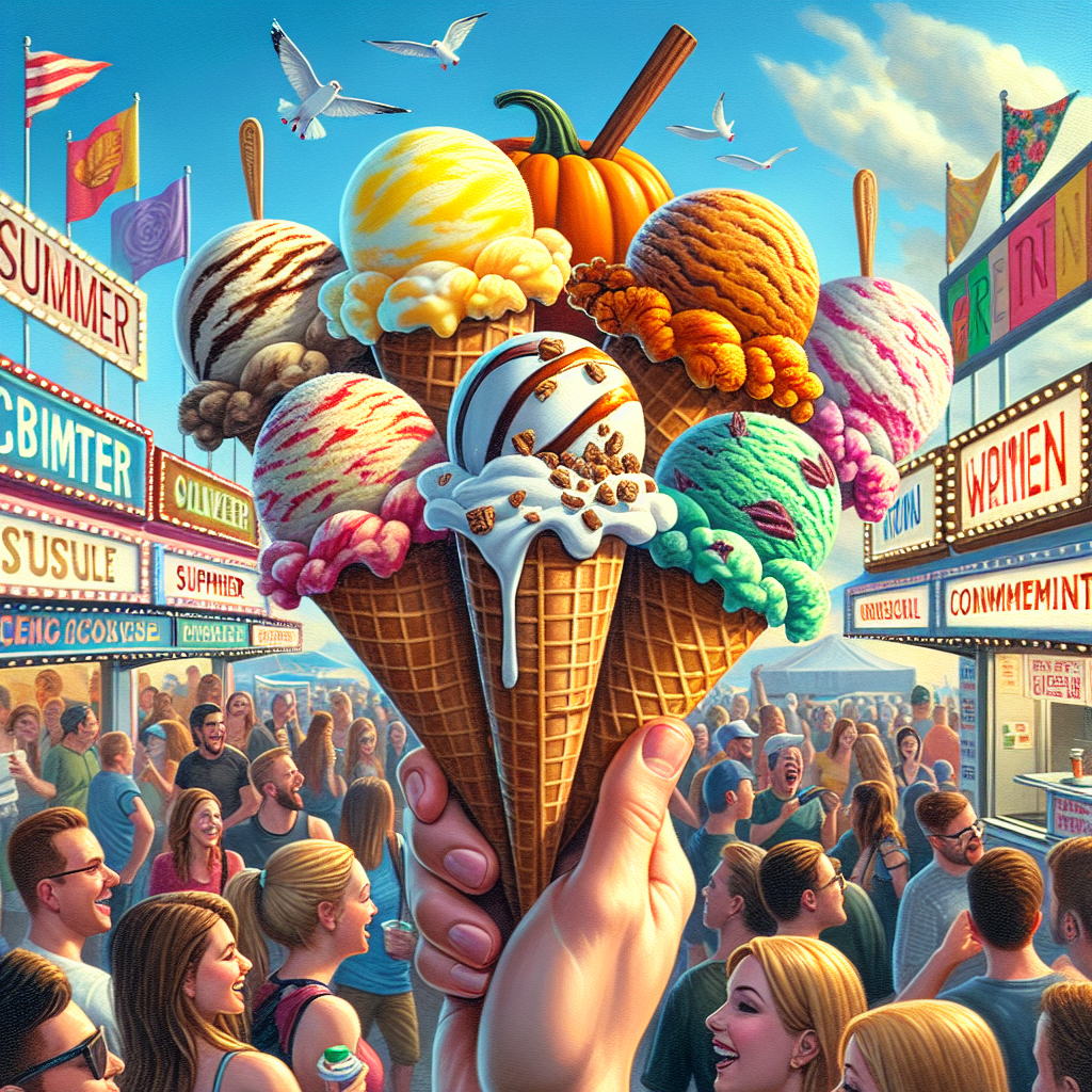 Seizoensgebonden smaken van ons ijskraam tijdens evenementen