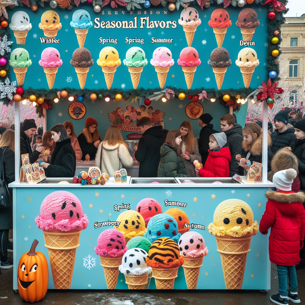 Seizoensgebonden smaken in ons ijskraam tijdens evenementen