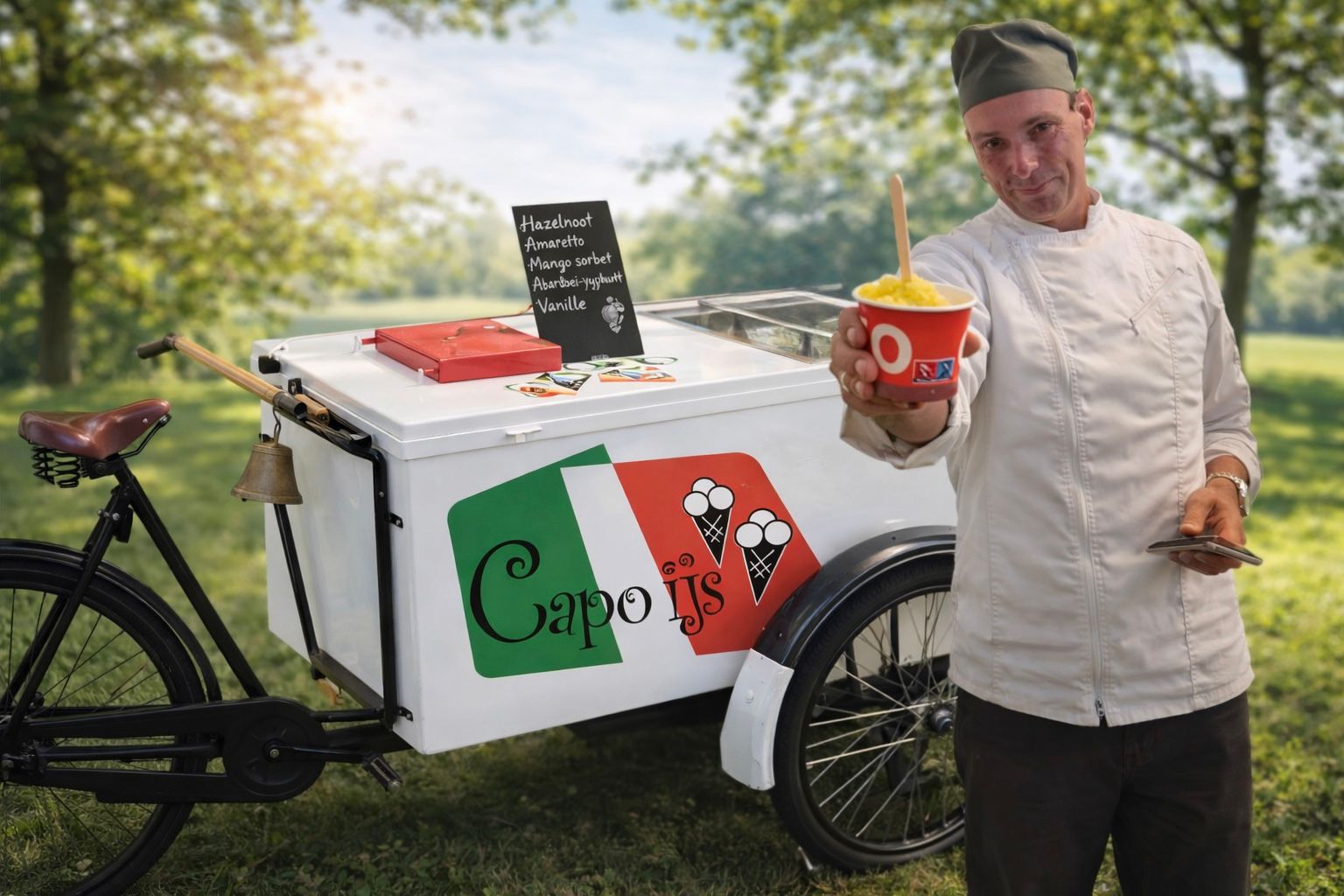 Originele ouderwetse ijsbakfiets uit de jaren 60 - Capo IJs Rotterdam Schiedam